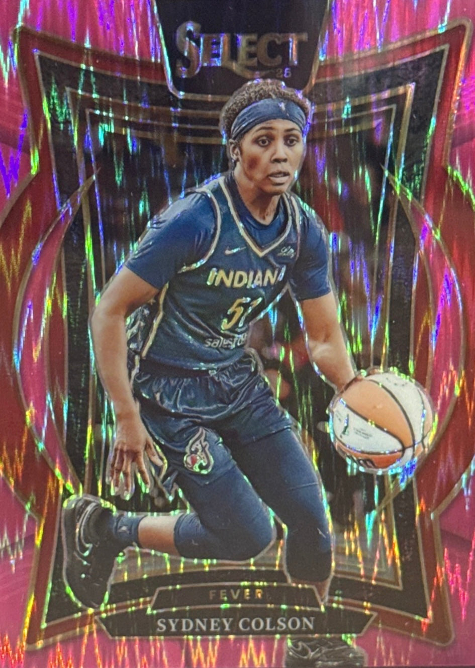 Sydney Colson Panini Select WNBA Trading Card – Indiana Fever PG Pink Wave Prizm
