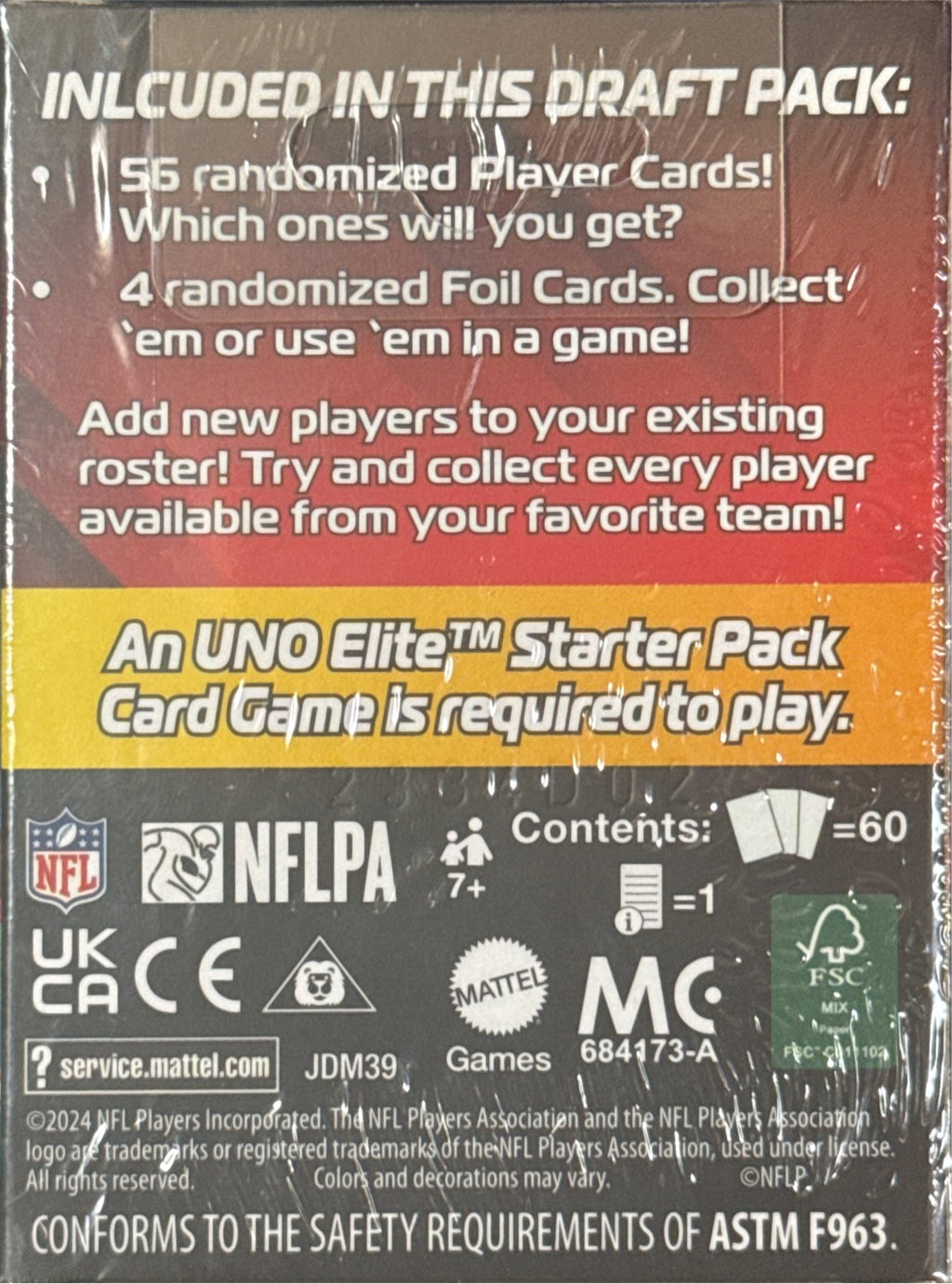 UNO Elite NFL Draft Pack 2024 Core Edition – Front