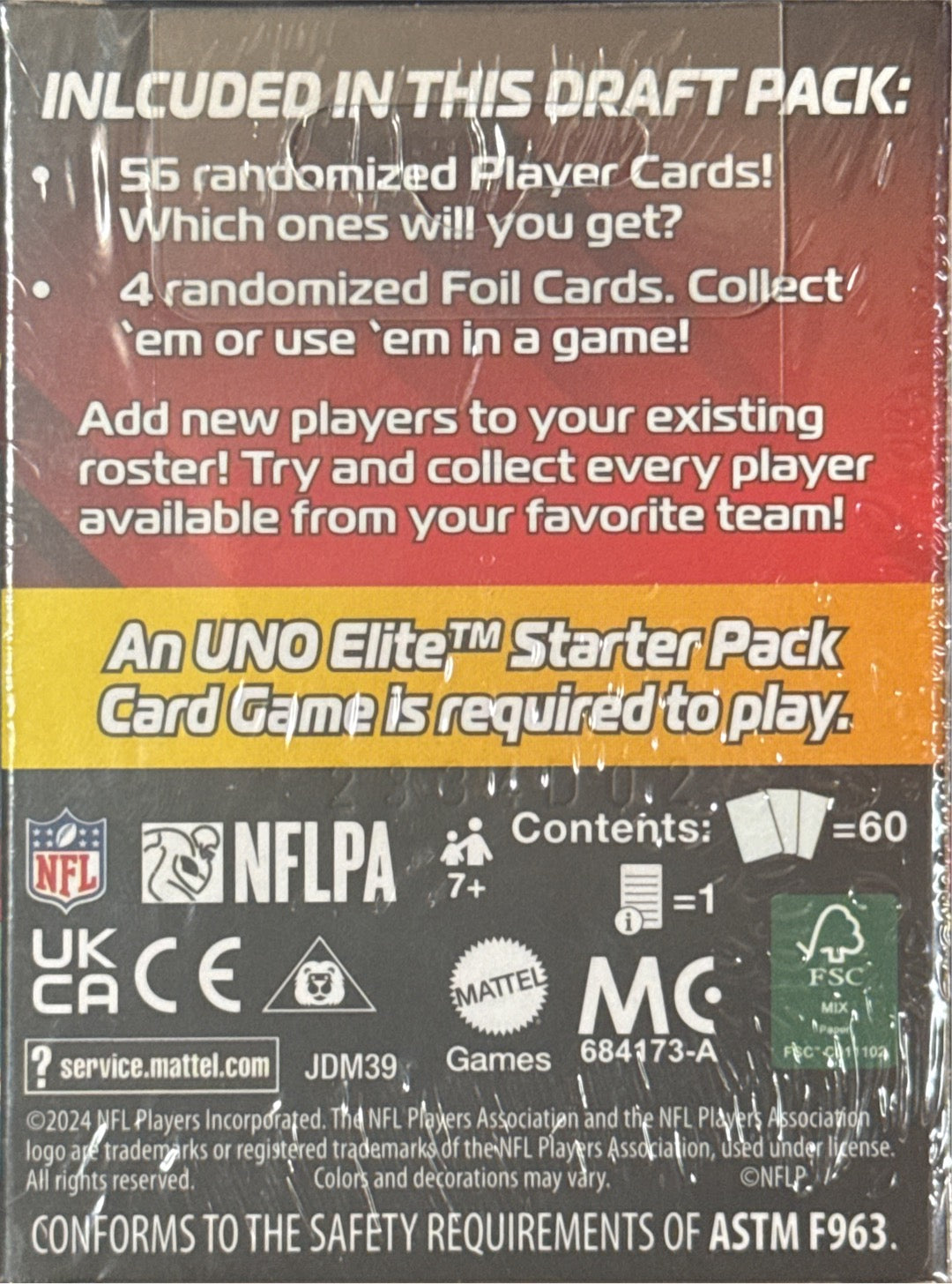 UNO Elite NFL Draft Pack 2024 Core Edition – Front